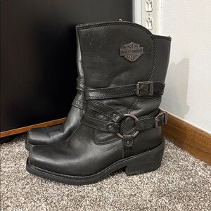 Harley-Davidson Black Leather Riding Boots